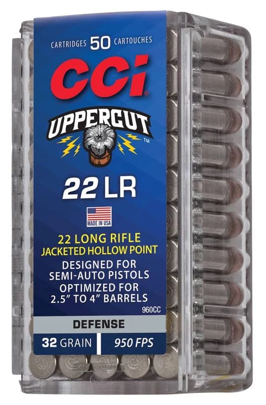 CCI Uppercut, 22 LR, 32 Grain, Jacketed Hollow Point, 950 fps
