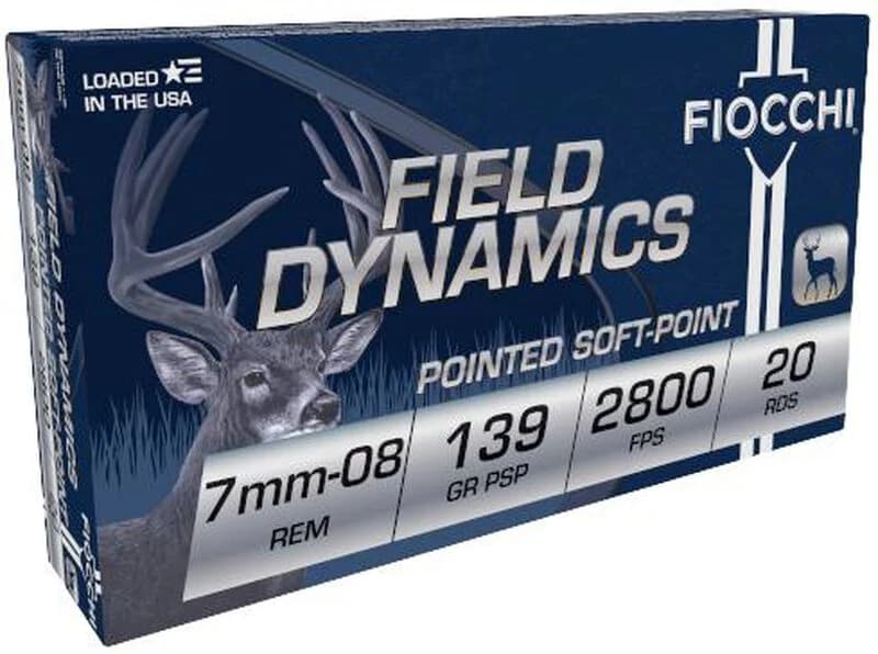 Field Dynamics Big Game, 7mm-08 Rem, 139 Grain, Pointed Soft Point, 2800 fps — 20 Count