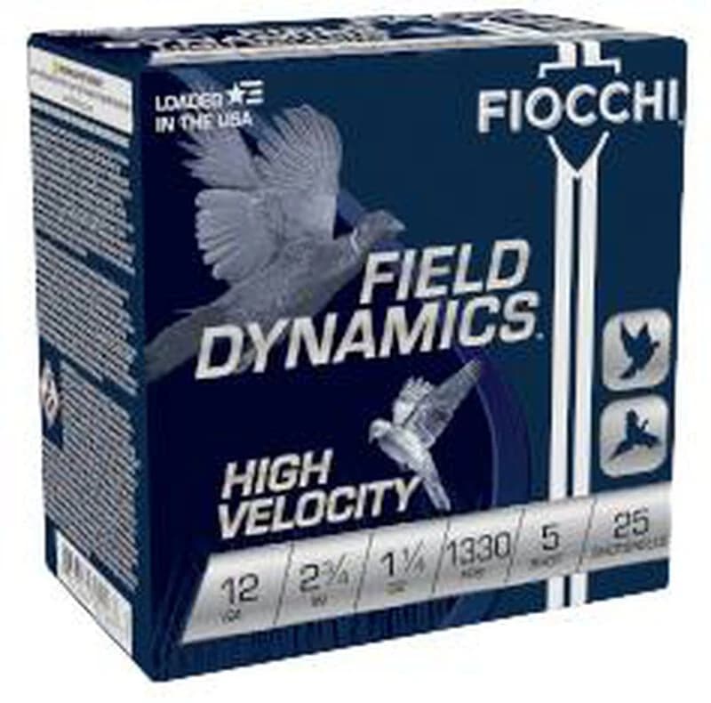 Field Dynamics High Velocity, 12 Gauge, 5 Shot, 2-3/4 in, 1 1/4 oz, 1330 fps — 25 Count