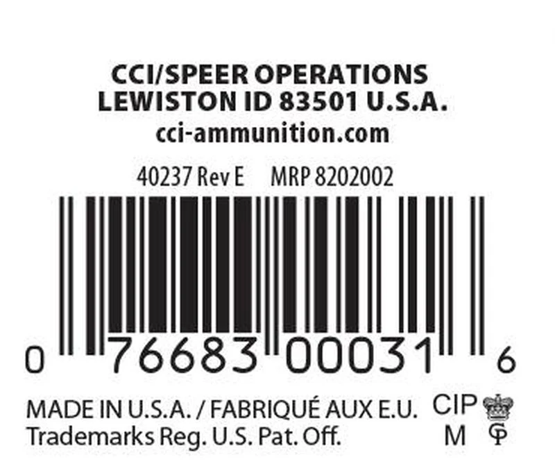 CCI Mini-Mag HP, 22 LR, 36 Grain, Copper Plated Hollow Point, 1260 fps