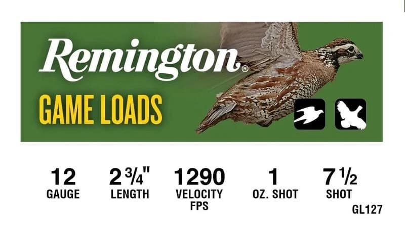 Remington Game Load, 12 Gauge, 7.5 Shot, 2-3/4 in, 1 oz, 1290 fps
