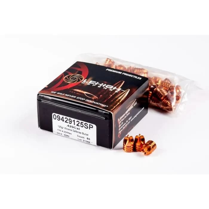 .429 Diameter, 125 Grain Xtreme Defense Bullets (50 Count)