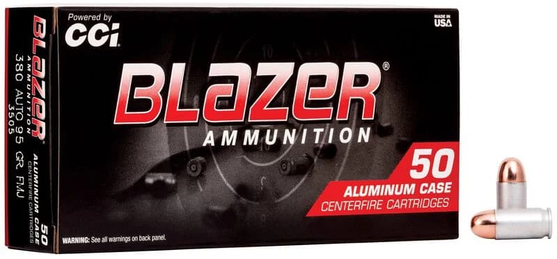 Blazer Aluminum, 380 Auto, 95 Grain, Full Metal Jacket, 945 fps — 50 Count