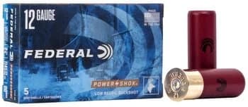 Power-Shok Buckshot - Low Recoil, 12 Gauge, 00 Buck Shot, 2-3/4 in, 1140 fps — 5 Count