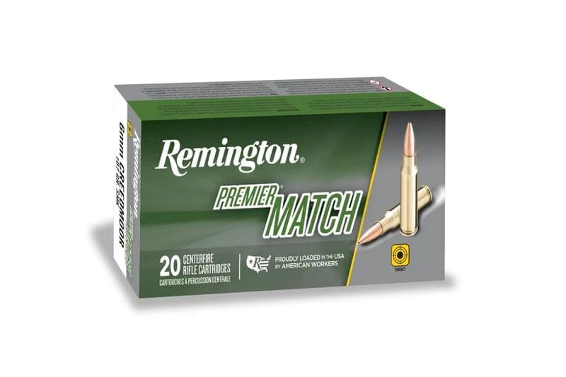 Remington Premier Match, 6mm Creedmoor, 107 Grain, Sierra Matchking Boat-Tail Hollow Point, 3000 fps