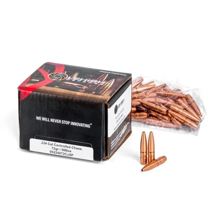 .224 Diameter, 72 Grain Controlled Chaos Bullets (50 Count)