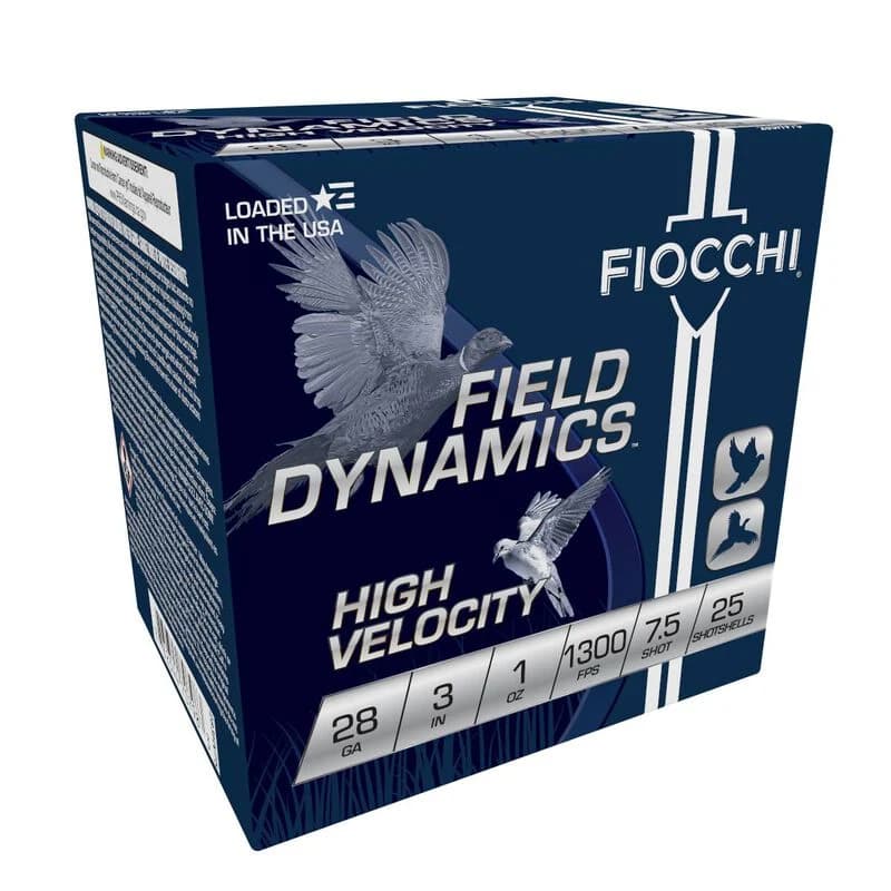 Field Dynamics High Velocity, 28 Gauge, 7.5 Shot, 3 in, 1 oz, 1300 fps — 25 Count