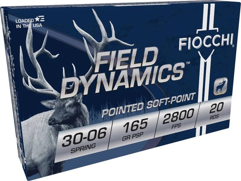 Field Dynamics Big Game, 30-06 Springfield, 165 Grain, Pointed Soft Point, 2800 fps — 20 Count