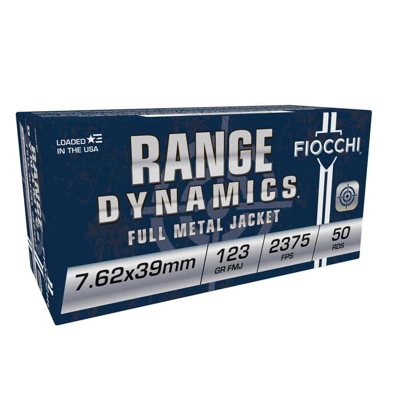 Range Dynamics Rifle, 7.62x39mm Soviet, 123 Grain, Full Metal Jacket, 2375 fps — 50 Count