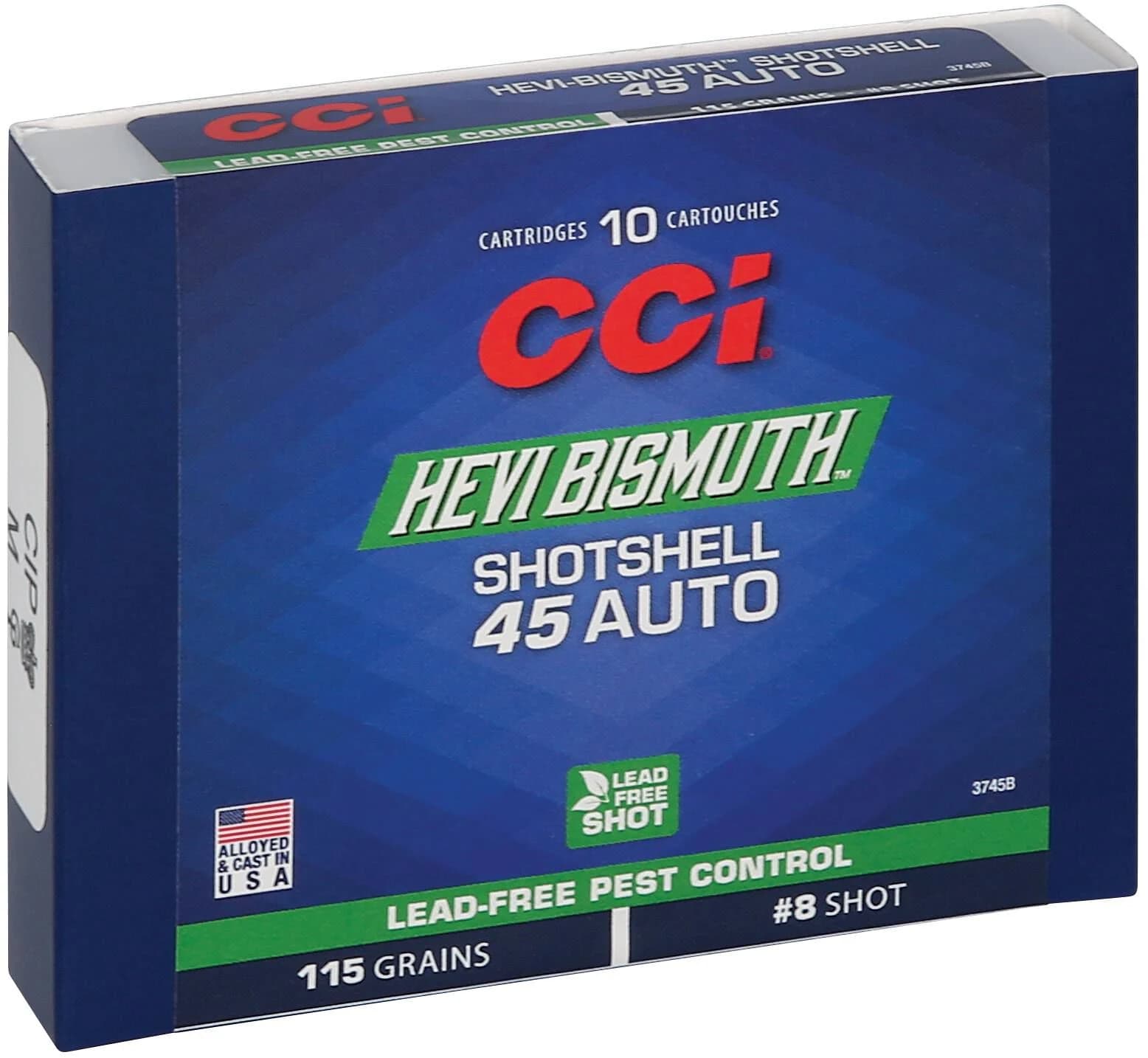 CCI Pest Control Bismuth Shotshell, 45 Auto, 8 Shot, 1150 fps