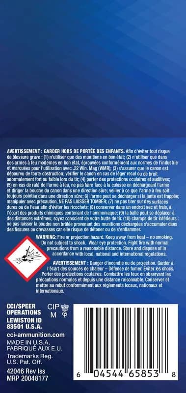 Maxi-Mag, 22 WMR, 40 Grain, Jacketed Hollow Point, 1875 fps — 125 Count