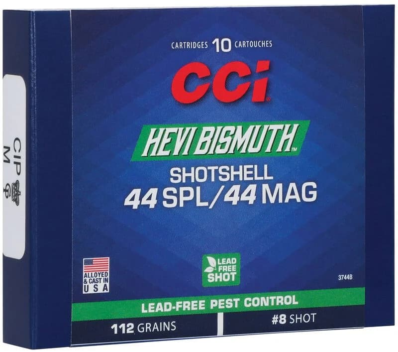 CCI Pest Control Bismuth Shotshell, 44 Spl/Rem Mag, 8 Shot, 1050 fps