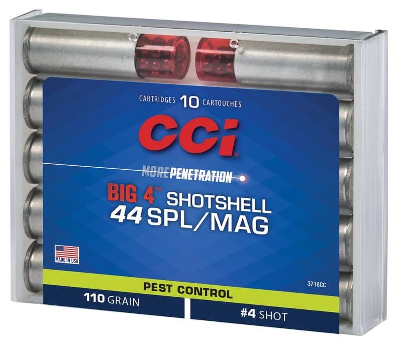 Pest Control Big 4 Shotshell, 44 Spl/Rem Mag, 4 Shot, 1000 fps — 10 Count