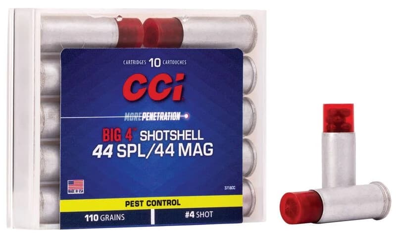 CCI Pest Control Big 4 Shotshell, 44 Spl/Rem Mag, 4 Shot, 1000 fps