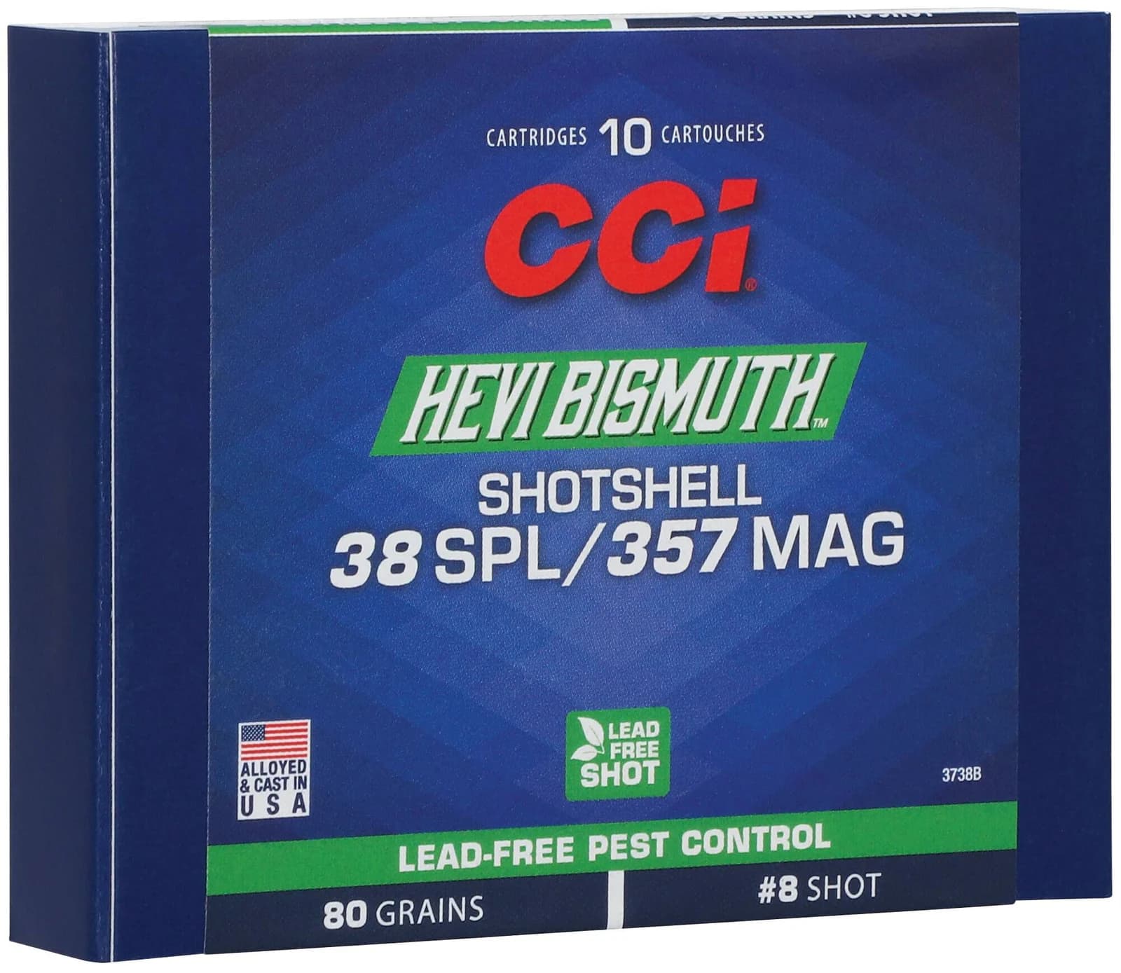 CCI Pest Control Bismuth Shotshell, 38 Spl/357 Mag, 8 Shot, 1100 fps