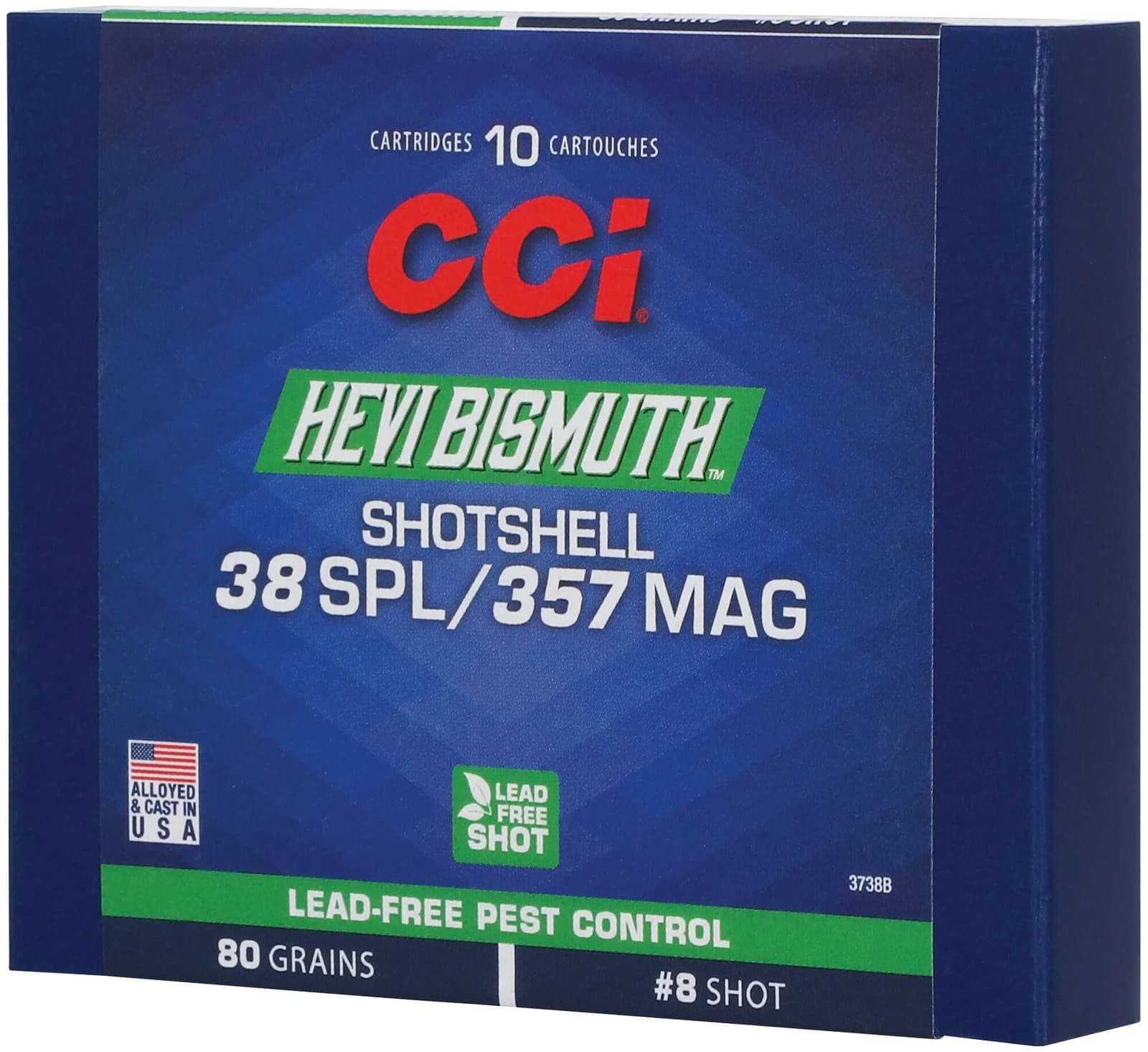 CCI Pest Control Bismuth Shotshell, 38 Spl/357 Mag, 8 Shot, 1100 fps