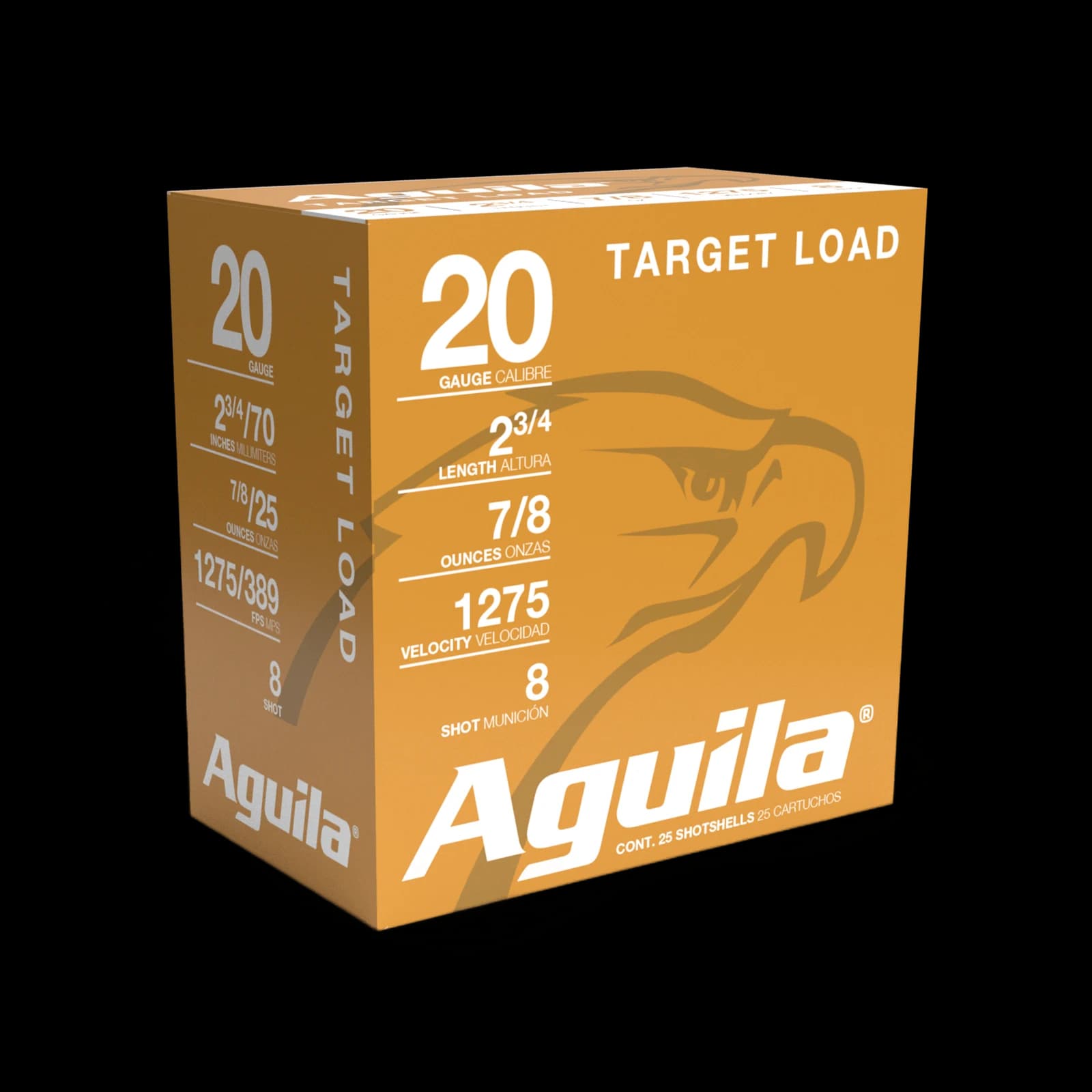 20 Gauge Target Load, 8 shot, 24 grams 20GA — 25 Count