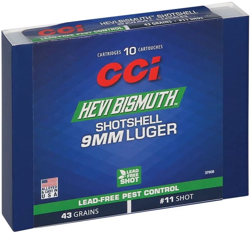Pest Control Bismuth Shotshell, 9mm Luger, 11 Shot, 950 fps — 10 Count
