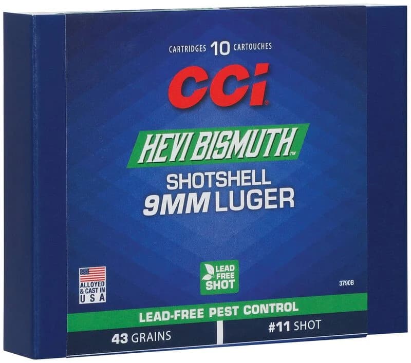 CCI Pest Control Bismuth Shotshell, 9mm Luger, 11 Shot, 950 fps