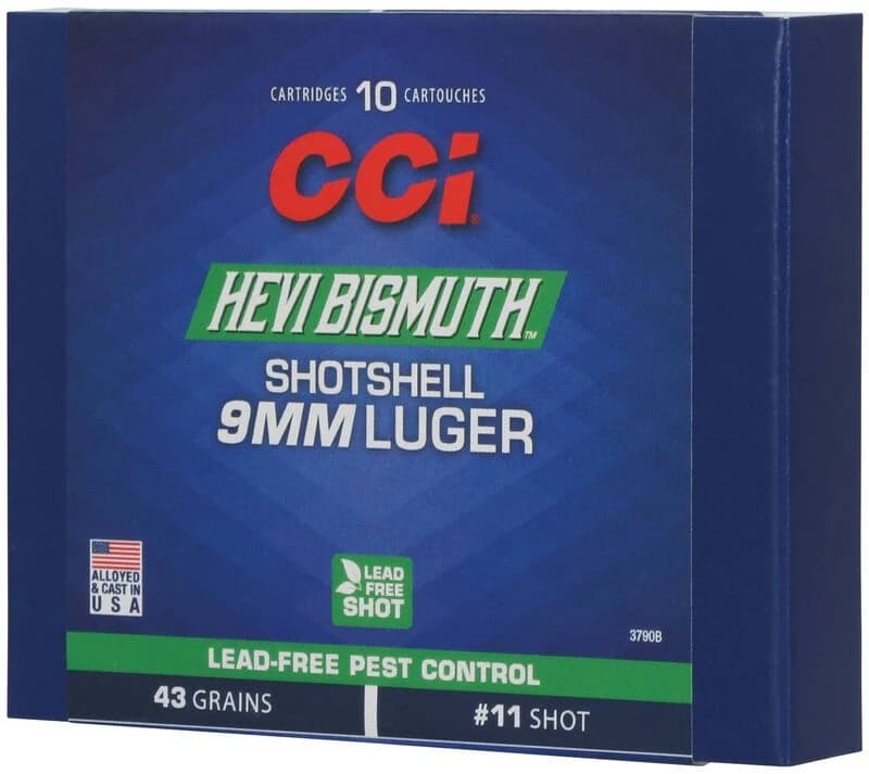 CCI Pest Control Bismuth Shotshell, 9mm Luger, 11 Shot, 950 fps