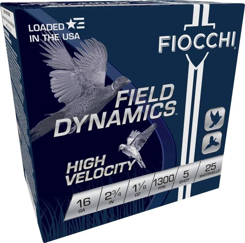 Field Dynamics High Velocity, 16 Gauge, 5 Shot, 2-3/4 in, 1 1/8 oz, 1300 fps — 25 Count