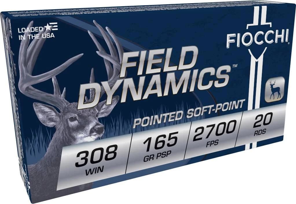 Field Dynamics Big Game, 308 Winchester, 165 Grain, Pointed Soft Point, 2700 fps — 20 Count