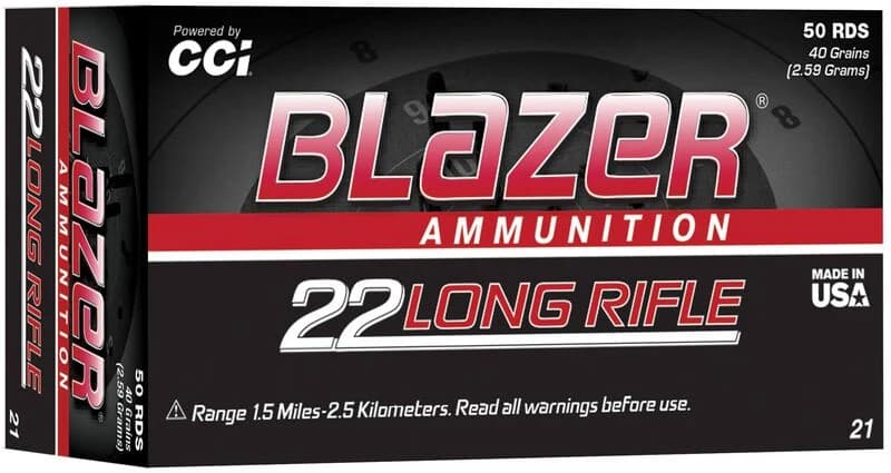 Blazer Rimfire 22 LR, 40 Grain — 50 Count