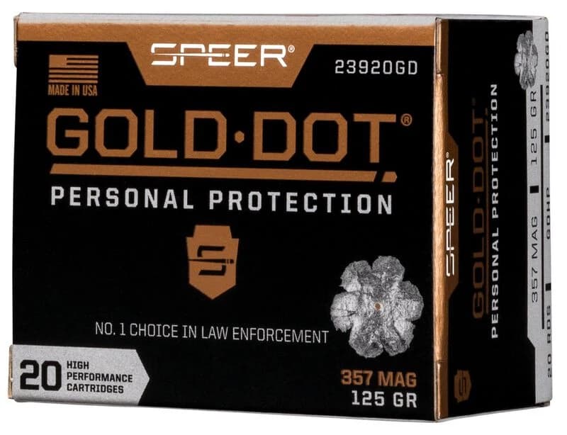 Gold Dot Handgun Personal Protection, 357 Mag, 125 Grain, Gold Dot Hollow Point, 1450 fps — 20 Count
