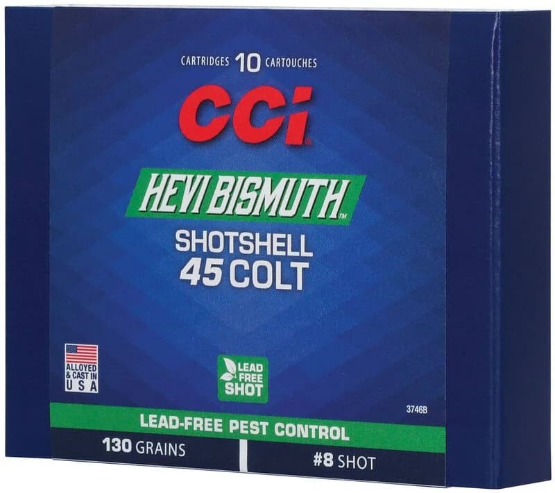 CCI Pest Control Bismuth Shotshell, 45 Colt, 8 Shot, 1050 fps