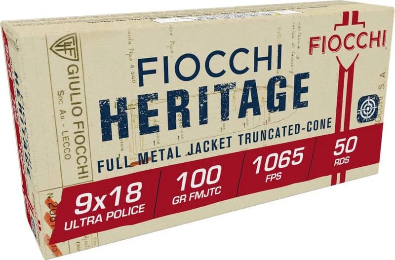 Heritage, 9X18 Ultra, 100 Grain, Full Metal Jacket Truncated Cone, 1065 fps — 50 Count