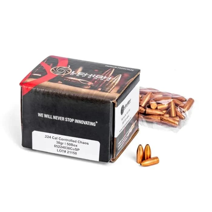 .224 Diameter, 38 Grain Controlled Chaos Bullets (50 Count)