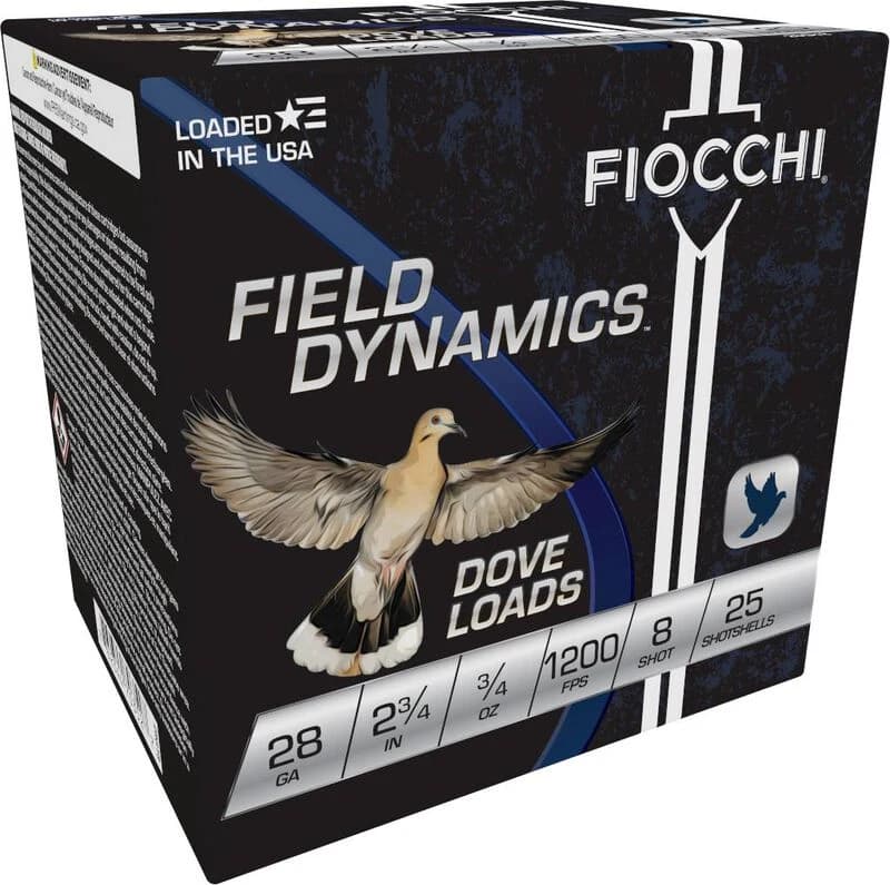 Field Dynamics Dove Loads, 28 Gauge, 8 Shot, 2-3/4 in, 3/4 oz, 1200 fps — 25 Count