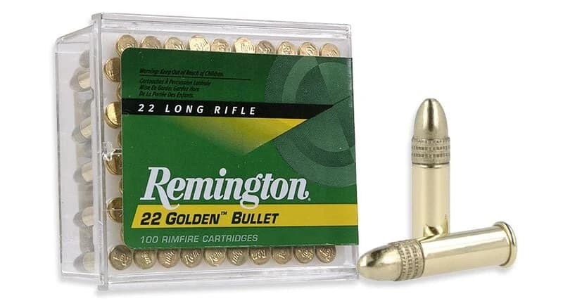 Remington 22 Golden Bullet, 22 LR, 40 Grain, Brass Plated Round Nose, 1280 fps