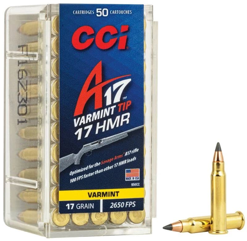 CCI A17, 17 HMR, 17 Grain, Tipped Varmint, 2650 fps