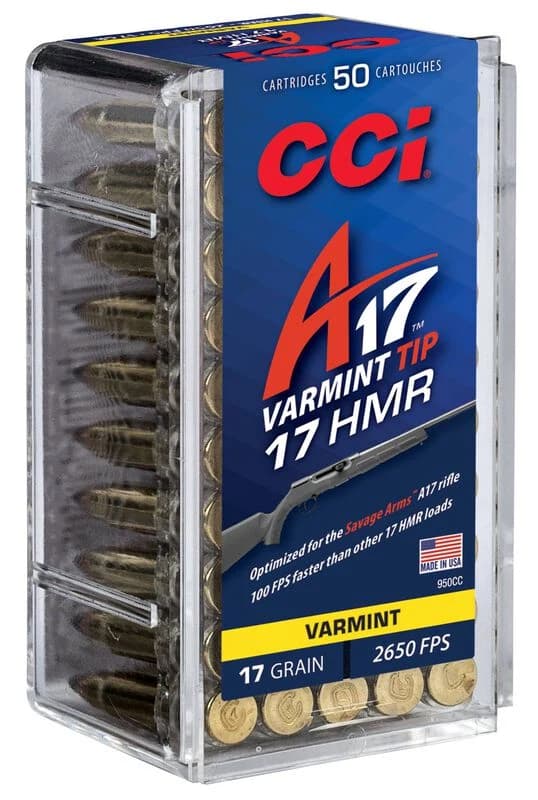 CCI A17, 17 HMR, 17 Grain, Tipped Varmint, 2650 fps
