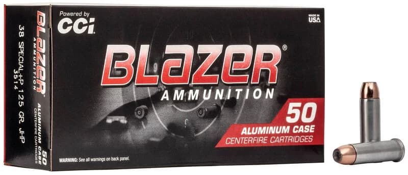 Blazer Aluminum, 38 Special +P, 125 Grain, Jacketed Hollow Point, 945 fps — 50 Count