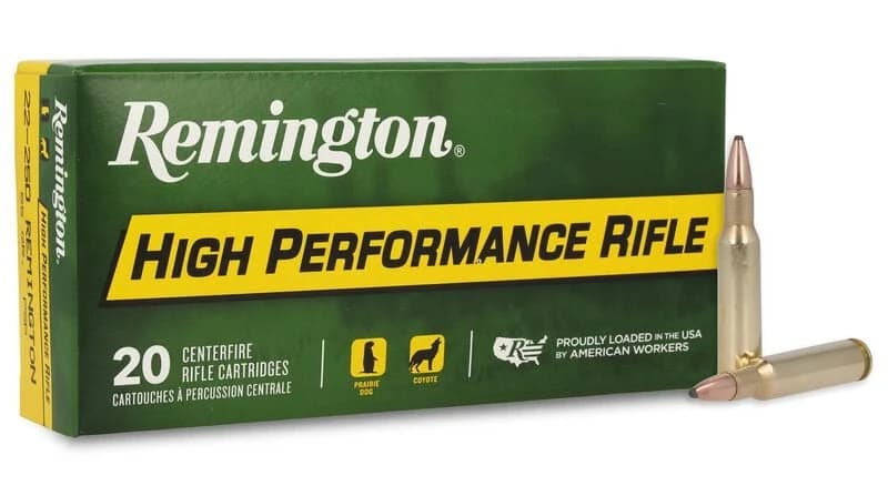 Remington High Performance Rifle, 222 Rem, 50 Grain, Pointed Soft Point, 3140 fps