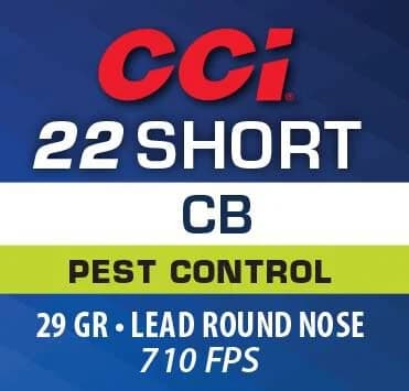 CCI CB, 22 Short, 29 Grain, Lead Round Nose, 710 fps