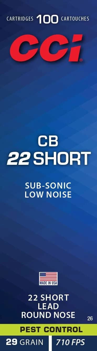 CCI CB, 22 Short, 29 Grain, Lead Round Nose, 710 fps