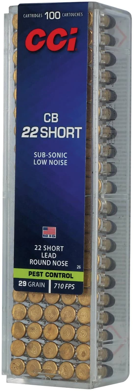 CCI CB, 22 Short, 29 Grain, Lead Round Nose, 710 fps