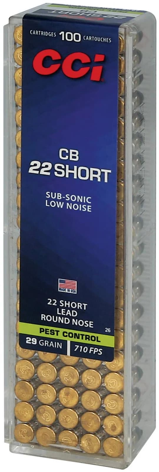 CCI CB, 22 Short, 29 Grain, Lead Round Nose, 710 fps
