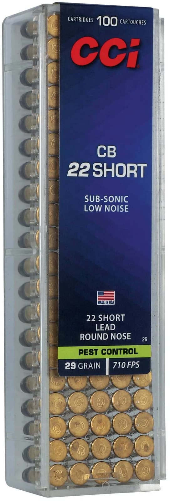 CCI CB, 22 Short, 29 Grain, Lead Round Nose, 710 fps