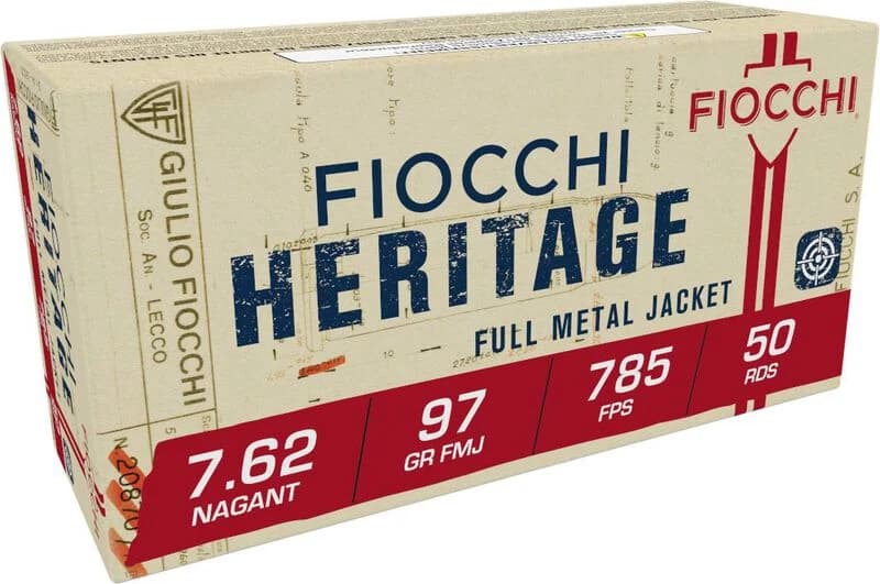 Heritage, 7.62 Nagant, 97 Grain, Full Metal Jacket, 785 fps — 50 Count