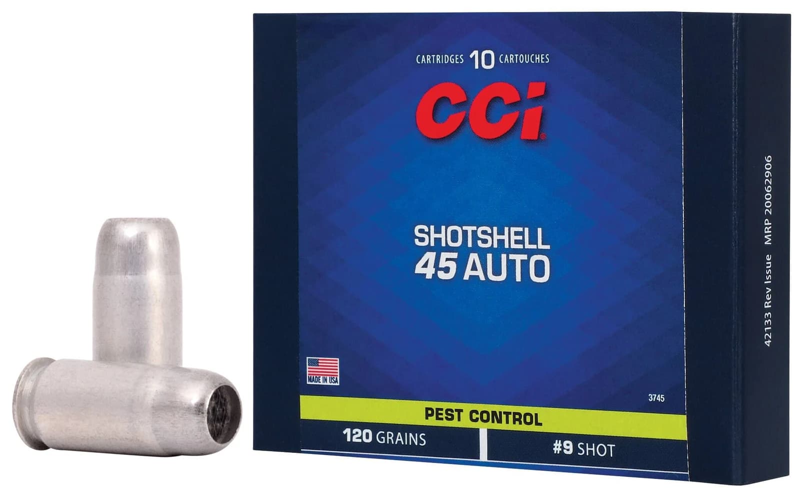 CCI Pest Control Shotshell, 45 Auto, 9 Shot, 1100 fps