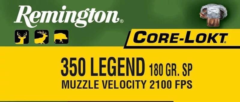 Remington Core-Lokt, 350 Legend, 180 Grain, Jacketed Soft Point, 2100 fps