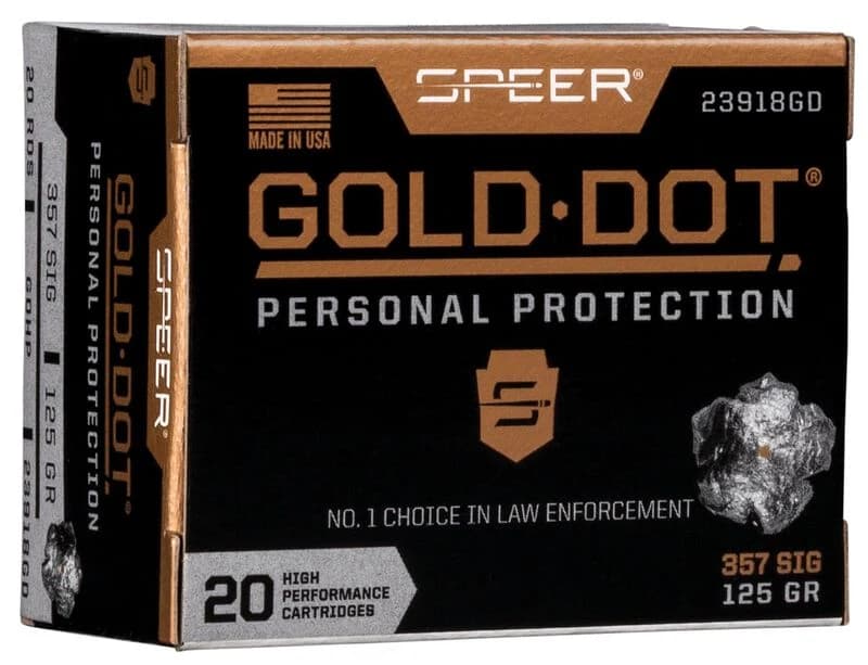Gold Dot Gold Dot Handgun Personal Protection, 357 Sig, 125 Grain, Gold Dot Hollow Point, 1350 fps