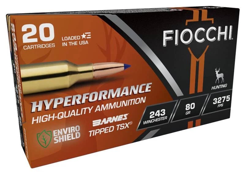 Hyperformance Hunt Rifle, 243 Win, 80 Grain, Barnes TTSX Polymer Tipped Copper HP, 3275 fps — 20 Count