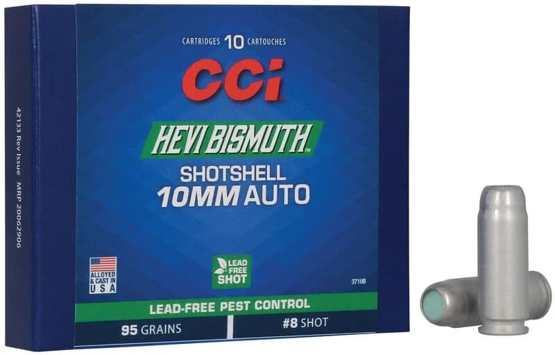 CCI Pest Control Bismuth Shotshell, 10mm Auto, 8 Shot, 1300 fps