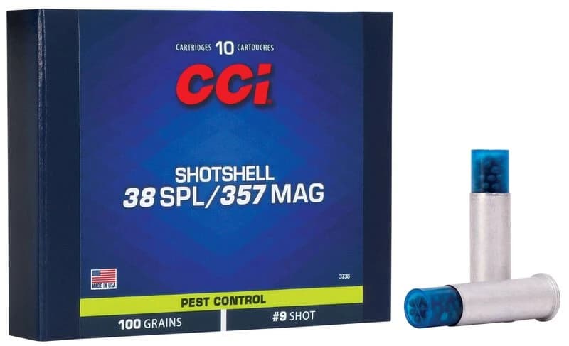 CCI Pest Control Shotshell, 38 Spl/357 Mag, 9 Shot, 1050 fps