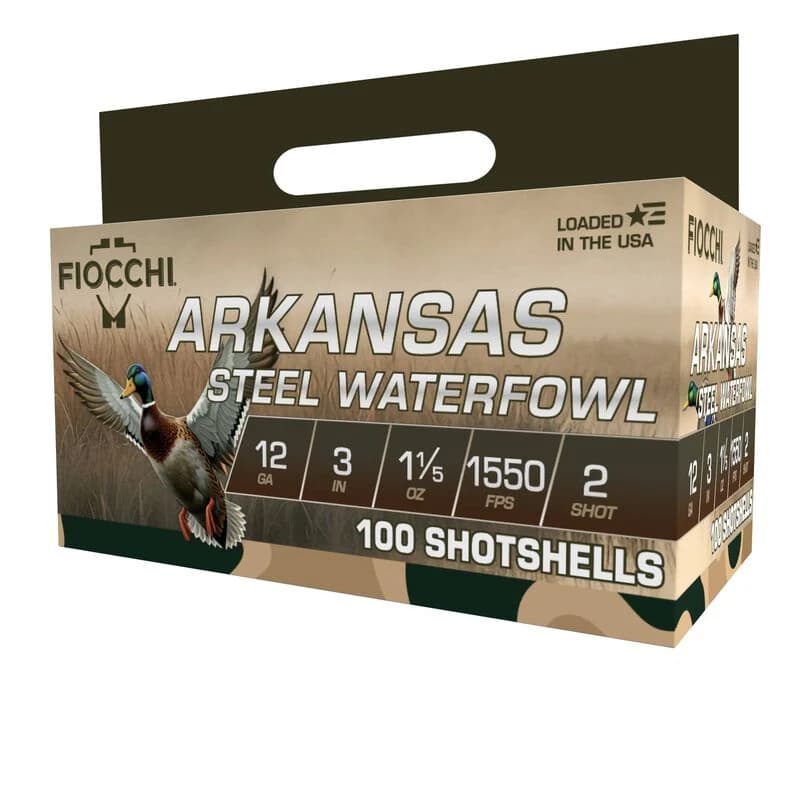 Arkansas Steel, 12 Gauge, 2 Shot, 3 in, 1 1/5 oz, 1550 fps — 100 Count